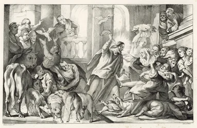 Jesus vertreibt die Geldwechsler aus dem Tempel